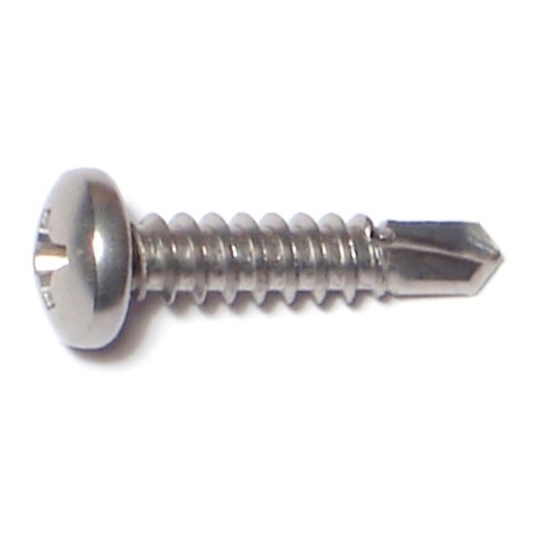 Midwest Fastener Self-Drilling Screw, #8 x 3/4 in, Zinc Plated Stainless Steel Pan Head Phillips Drive, 100 PK 09833